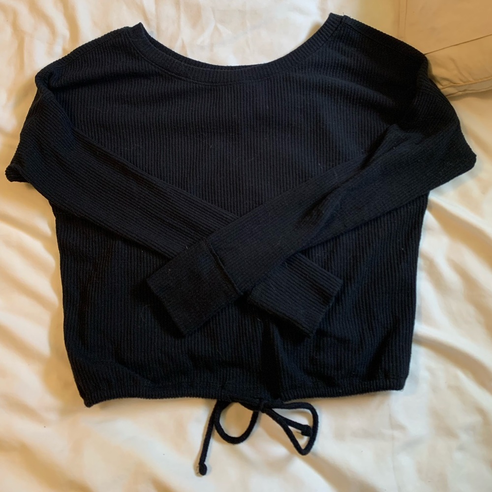 Abercrombie Crop Sweater Black Size S
